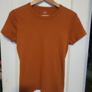Burnt orange tee from Three Dots